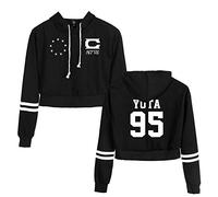 NCTCITY Crop Top Hoodie Sweatshirt with a Cap Sweater Exposed Navel Pullover Casual Long Sleeve Jumper Print for Womens Taeil HAECHAN Mark YUTA WINWIN DOYOUNG Johnny JUNGWOO