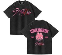 NCTCITY Men Women Distressed T-Shirts Unisex Short Sleeve Vintage Tee Tops Cute Cartoon Printed Cotton Casual Blouse Streetwear BangChan LeeKnow Changbin Hyunjin Han Felix Seungmin I.N