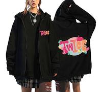 NCTCITY Men Women Y2k Zip Up Hoodie Hooded Sweatshirts TWICE READY TO BE Printed Casual E-Girl 90s Oversized Jacket Harajuku Streetwear Outwear Top 5TH WORLD TOUR JEONGYEON DAHYUN CHAEYOUNG