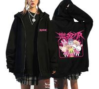 NCTCITY Women Y2k Zip Up Hoodie Unisex Hooded Sweatshirts Merch 樂-STAR Casual E-Girl 90s Oversized Jacket Harajuku Streetwear Outwear Top SKZ BangChan Changbin Hyunjin Han Felix