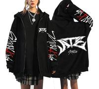 NCTCITY Women Y2k Zip Up Hoodie Unisex Hooded Sweatshirts Stray Kids ATE Casual E-Girl 90s Oversized Jacket Harajuku Streetwear Top BangChan Lee Know Changbin Hyunjin Han Felix Seungmin I.N