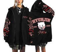 NCTCITY Y2k Zip Up Hoodie Hooded Sweatshirts Cute Cartoon Printed Casual E-Girl 90s Jacket Harajuku Streetwear Top BangChan Lee Know Changbin Hyunjin Han Felix Seungmin I.N