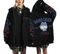 NCTCITY Y2k Zip Up Hoodie Hooded Sweatshirts Cute Cartoon Printed Casual E-Girl 90s Jacket Harajuku Streetwear Top BangChan Lee Know Changbin Hyunjin Han Felix Seungmin I.N