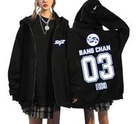 NCTCITY Y2k Zip Up Hoodie Hooded Sweatshirts KARMA Printed Merch Casual E-Girl 90s Jacket Black Streetwear Top CEREMONY BangChan Lee Know Changbin Hyunjin Han Felix Seungmin I.N