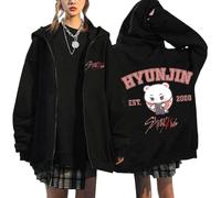 NCTCITY Y2k Zip Up Hoodie Hooded Sweatshirts Stray Kids Cute Cartoon Printed Casual E-Girl 90s Jacket Harajuku Streetwear Top BangChan Lee Know Changbin Hyunjin Han Felix Seungmin I.N