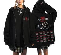 NCTCITY Y2k Zip Up Hoodie Unisex Hooded Sweatshirts Stray Kids dominATE Casual E-Girl 90s Oversized Jacket Harajuku Streetwear Top BangChan Lee Know Changbin Hyunjin Han Felix Seungmin I.N