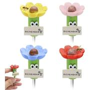 NCTNCX Insect Drinkers Pack of 4 Bee Drinkers for the Garden, Insect Drinkers in Flower Shape, Colourful Bee Drinking Cups, Fascinating Drinkers for Wild Bees and Insects