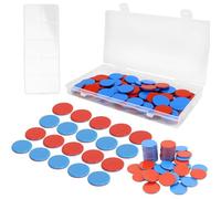 NCTNCX Maths Calculation Aid, Pack of 100 Reversible Plates, Red, Blue, Plastic, Maths Reversible Plates, Counting Chips, Red and Blue Counting Discs for Primary School Computing Tasks