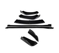 Car Front Spoiler For Volvo V40 2013-2019 Car Body Kit Front Bumper Splitters Lip Spoiler Side Skirts Extensions Rear Wrap Angle Shark Fins ABS Front Bumper Spoiler(Gloss Black)