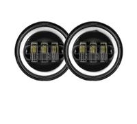 NCTPICLC Fog Passing Lights 4.5" inch Motorcycle LED Fog Light 4.5" Auxiliary Passing Lamps For Electra For Glide For Ultra For Limited For FLHTK 2010-2016(Black1 with halo)
