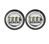 NCTPICLC Fog Passing Lights 4.5" inch Motorcycle LED Fog Light 4.5" Auxiliary Passing Lamps For Electra For Glide For Ultra For Limited For FLHTK 2010-2016(Chrome2 with halo)