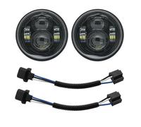 NCTPICLC Fog Passing Lights 4.65 Inch Led HeadLight For FXDF Motorcycle For Dyna For Fat For Bob 4.5" Dual Headlamp Double LED Headlights With DRL(Black 1 H13)