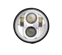 NCTPICLC Fog Passing Lights 5.75 Inch Bck Halo Angel Eyes LED For Sportster 1200 883 For Street For Softail For Dyna 5-3/4" Projector Round Headmp(Silver)