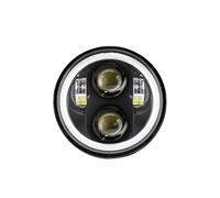 NCTPICLC Fog Passing Lights 5.75 Inch Headlight 5 3/4" DRL Motorcycle For Dyna Iron 883 For Street For Bob FXDB VRSVD VRSCDX XG(50w Black)