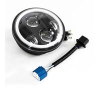 NCTPICLC Fog Passing Lights 5.75 Inch LED Headlight Angel Eyes For V-Star For XVS 650 950 1100 5-3/4" Black Projector Round Headlamp Motorcycle Parts