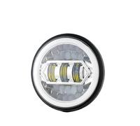 NCTPICLC Fog Passing Lights 5.75'' LED Motorcycle LED Headlight/Halo Ring White DRL Angel Eyes For Dyna For Softail For Deuce For Sportster For Night For Train