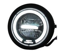NCTPICLC Fog Passing Lights 6 Inch Motorcycle Led Headlight Universal 6" Round Head Light For Sportster For Cafe For Racer For Suzuki For Custom(White)