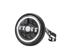 NCTPICLC Fog Passing Lights 7 Inch Motorcycle LED Headlight With Housing Bucket And High/Low Beam Turn Signal DRL Angle Eyes(Type 2)