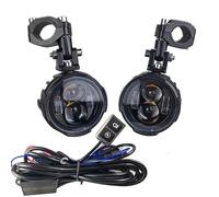NCTPICLC Fog Passing Lights Pair 100W Motorcycle Headlight Fog Lights Led Auxiliary Driving Light Spotlight Headlamp Dual Color Flasher Moto Fog Lamp