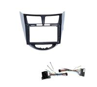 NCTPICLC For Hyundai For VERNA 2011-2016 9 10.1INCH Car Android Frame Kit Panel Center Fascia Cable Video 2 Din Adapter Navigation Navigation Frame Dash Radio Bezel(D)