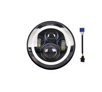 NCTPICLC Front Lamp Assembly 7inch LED Headlight 80W DRL Halo Angle Eyes Led Headlamp 12V 24V High Low Turn Signal For Lada Niva For Offroad 4x4(1 Piece)