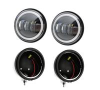 NCTPICLC Motorcycle Turn Signal LED Spotlight Fog Light Bracket For Road For King For FLHR 1994-2013 For Electra For Street For Glide For FLHX 2014-2021 Headlight(4pcs black A)