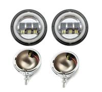 NCTPICLC Motorcycle Turn Signal LED Spotlight Fog Light Bracket For Road For King For FLHR 1994-2013 For Electra For Street For Glide For FLHX 2014-2021 Headlight(4pcs chrome A)