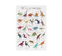 NCUDANK A-Z Dinosaur Alphabet Poster Canvas Poster Bedroom Decor Landscape Office Room Decor Gift 12x18inch(30x45cm)