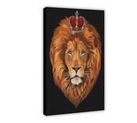 NCUDANK Animal Lion King Canvas Poster Bedroom Decor Landscape Office Room Decor Gift 08x12inch(20x30cm)