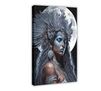NCUDANK Art Poster of The Maya Moon Goddess Canvas Poster Bedroom Decor Landscape Office Room Decor Gift 20x30inch(50x75cm)