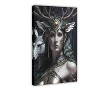 NCUDANK Artemis, Goddess of Wild Animals Canvas Poster Wall Art Decor Print Picture Paintings for Living Room Bedroom Decoration 16x24inch(40x60cm)