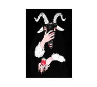 NCUDANK Baphomet Holding A Candle Poster Canvas Poster Bedroom Decor Landscape Office Room Decor Gift 12x18inch(30x45cm)