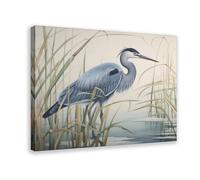 NCUDANK Blue Heron Abstract Canvas Poster Wall Art Decor Print Picture Paintings for Living Room Bedroom Decoration 12x18inch(30x45cm)