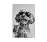 NCUDANK Cavapoo, Hold The Cocktail. Canvas Poster Wall Art Decor Print Picture Paintings for Living Room Bedroom Decoration 16x24inch(40x60cm)