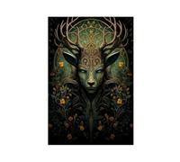 NCUDANK Celtic Horned God Art Poster Canvas Poster Wall Art Decor Print Picture Paintings for Living Room Bedroom Decoration 12x18inch(30x45cm)