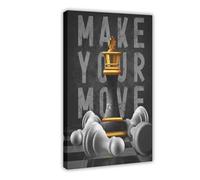 NCUDANK Chess Motivational Poster Canvas Poster Wall Art Decor Print Picture Paintings for Living Room Bedroom Decoration 12x18inch(30x45cm)
