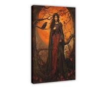 NCUDANK Goddess Morrigan, Celtic Goddess of War Canvas Poster Bedroom Decor Landscape Office Room Decor Gift 12x18inch(30x45cm)