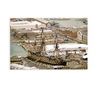 NCUDANK HMS Victory Naval Ship Poster Canvas Poster Bedroom Decor Landscape Office Room Decor Gift 12x18inch(30x45cm)