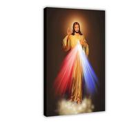 NCUDANK Jesus Christ Divine Mercy Canvas Poster Wall Art Decor Print Picture Paintings for Living Room Bedroom Decoration 12x18inch(30x45cm)