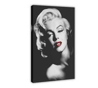 NCUDANK Marilyn Monroe Red Lips Poster Canvas Poster Wall Art Decor Print Picture Paintings for Living Room Bedroom Decoration 08x12inch(20x30cm)