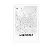 NCUDANK Nuremberg City Map Canvas Poster Wall Art Decor Print Picture Paintings for Living Room Bedroom Decoration 20x30inch(50x75cm)