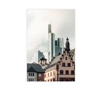 NCUDANK Old Town And Modernisation Canvas Poster Wall Art Decor Print Picture Paintings for Living Room Bedroom Decoration 16x24inch(40x60cm)