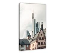 NCUDANK Old Town And Modernisation Canvas Poster Wall Art Decor Print Picture Paintings for Living Room Bedroom Decoration 12x18inch(30x45cm)