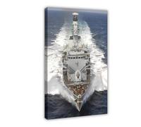 NCUDANK Portland-class Frigate Ship Poster Canvas Poster Wall Art Decor Print Picture Paintings for Living Room Bedroom Decoration 24x36inch(60x90cm)