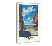 NCUDANK Portland Maine Poster Canvas Poster Wall Art Decor Print Picture Paintings for Living Room Bedroom Decoration 12x18inch(30x45cm)