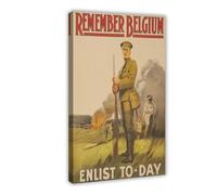 NCUDANK Remembering Belgium in The First World War Canvas Poster Bedroom Decor Landscape Office Room Decor Gift 20x30inch(50x75cm)