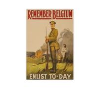 NCUDANK Remembering Belgium in The First World War Canvas Poster Bedroom Decor Landscape Office Room Decor Gift 08x12inch(20x30cm)
