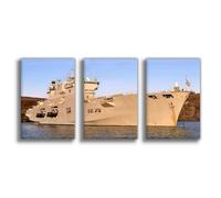 NCUDANK Sunset over The Ocean-class Aircraft Carrier Canvas Poster Bedroom Decor Landscape Office Room Decor Gift 12x18inch(30x45cm)