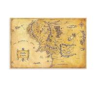 NCUDANK Vintage Middle-earth Map Canvas Poster Bedroom Decor Landscape Office Room Decor Gift 20x30inch(50x75cm)