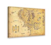NCUDANK Vintage Middle-earth Map Canvas Poster Wall Art Decor Print Picture Paintings for Living Room Bedroom Decoration 20x30inch(50x75cm)